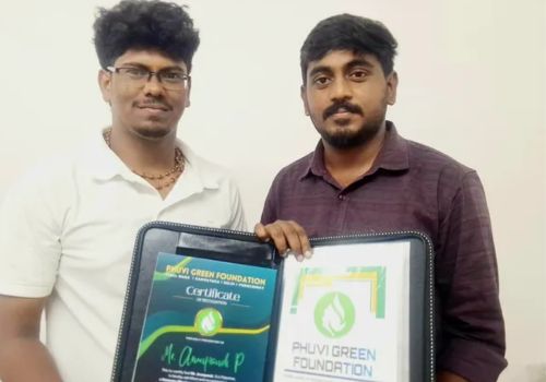 Admin Panel Member Mr. Arunpandi receives his member kit.