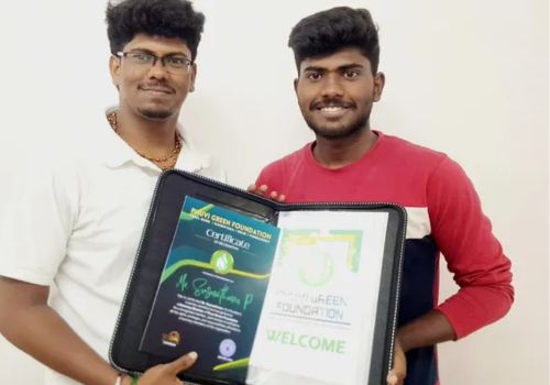 Admin Panel Member Mr. Susmathmen receives his member kit.